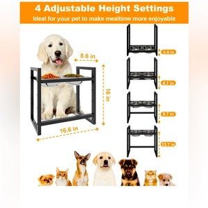 Fandature super Heavy duty  raised dog bowls stand and  2 PCs of bowls